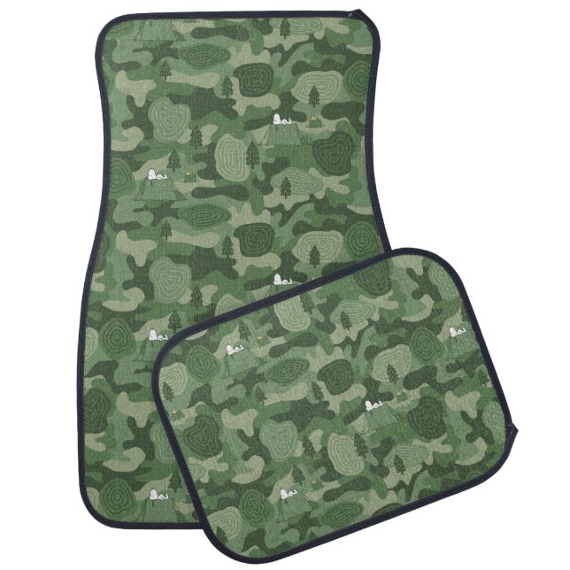 Peanuts | Snoopy & Woodstock Camouflage Camp Car Floor Mat (Set)