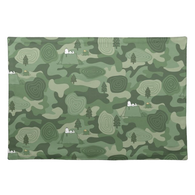 Peanuts | Snoopy & Woodstock Camouflage Camp Cloth Placemat (Front)