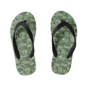 Peanuts Snoopy & Woodstock Camouflage Camp Kid's Flip Flops