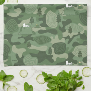 Peanuts Snoopy & Woodstock Camouflage Camp Kitchen Towel