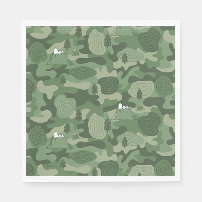 Peanuts | Snoopy & Woodstock Camouflage Camp Napkins (Front)