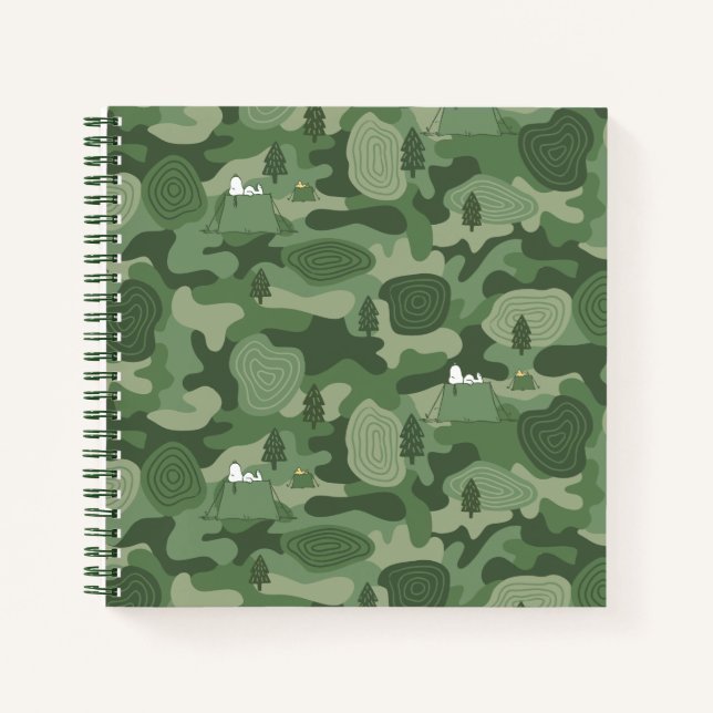 Peanuts | Snoopy & Woodstock Camouflage Camp Notebook (Front)