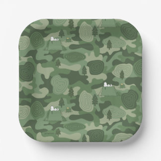 Peanuts | Snoopy & Woodstock Camouflage Camp Paper Plates
