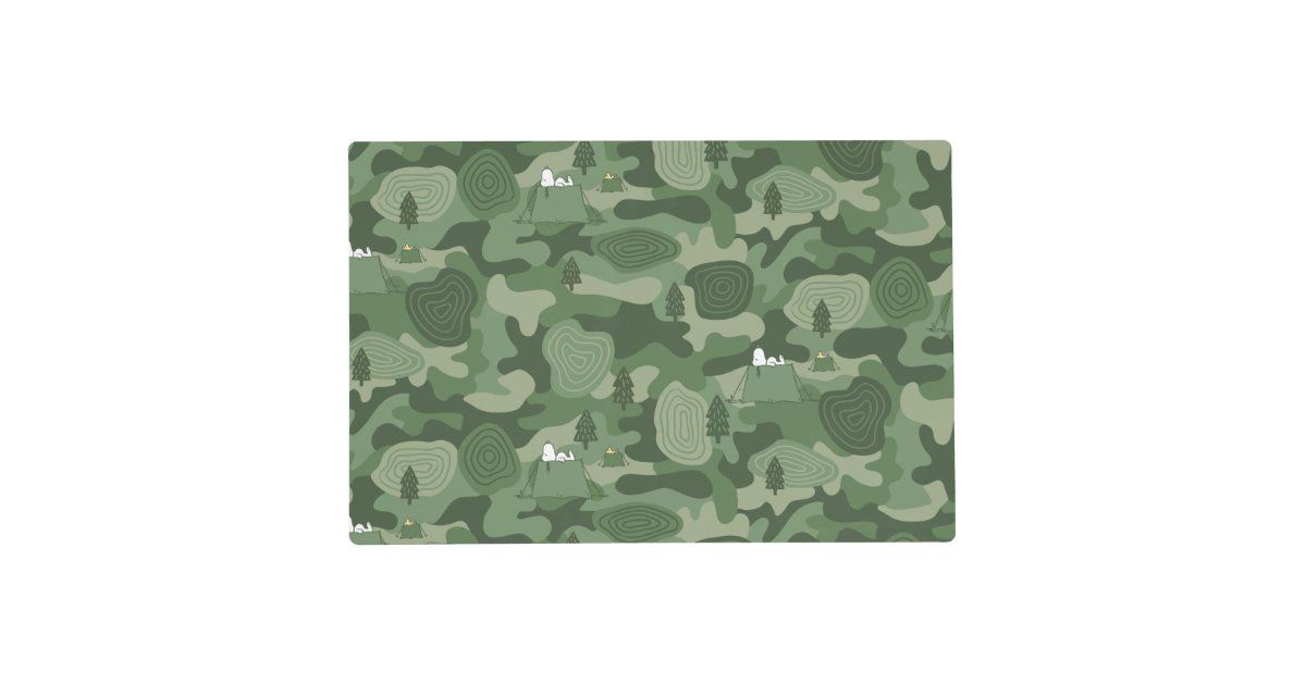 Peanuts | Snoopy & Woodstock Camouflage Camp Placemat | Zazzle