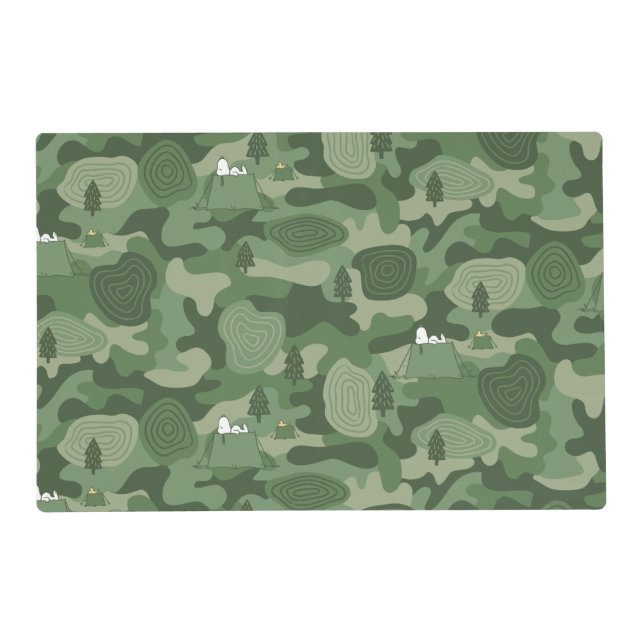 Peanuts | Snoopy & Woodstock Camouflage Camp Placemat (Front)