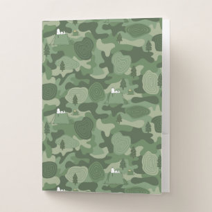 Peanuts Snoopy & Woodstock Camouflage Camp Pocket Folder