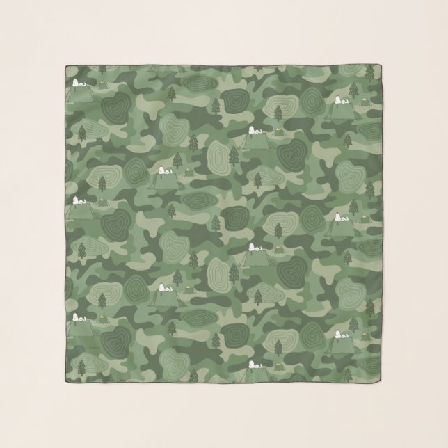 Peanuts | Snoopy & Woodstock Camouflage Camp Scarf (Front)