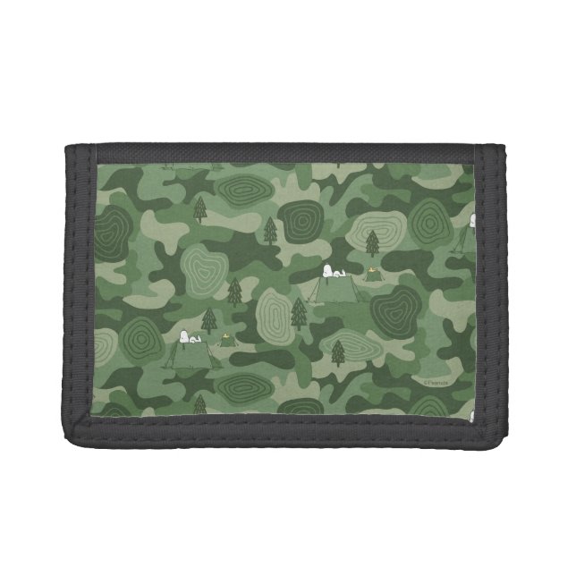 Peanuts | Snoopy & Woodstock Camouflage Camp Trifold Wallet (Front)