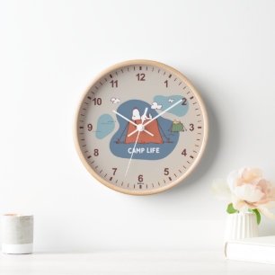 Peanuts Snoopy & Woodstock Camp Life Clock