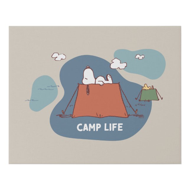 Peanuts | Snoopy & Woodstock Camp Life Faux Canvas Print (Front)