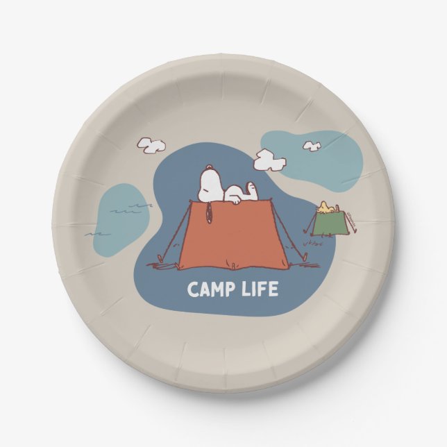 Peanuts | Snoopy & Woodstock Camp Life Paper Plates (Front)