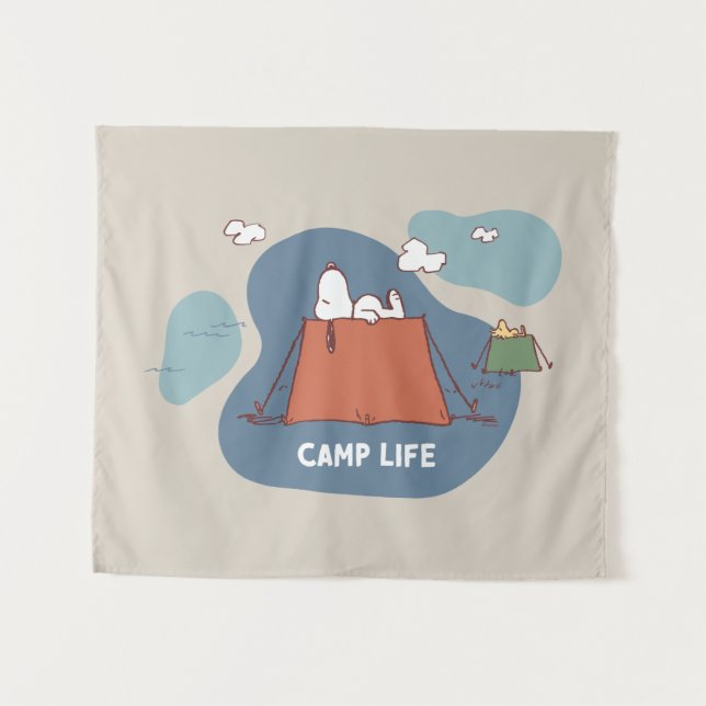 Peanuts | Snoopy & Woodstock Camp Life Tapestry (Front (Horizontal))