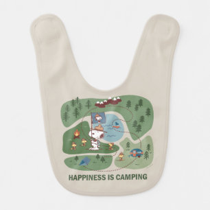Peanuts Snoopy & Woodstock Camp Map Baby Bib