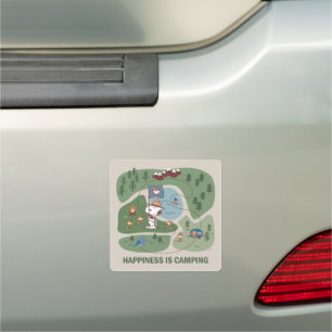 Peanuts   Snoopy & Woodstock Camp Map Car Magnet