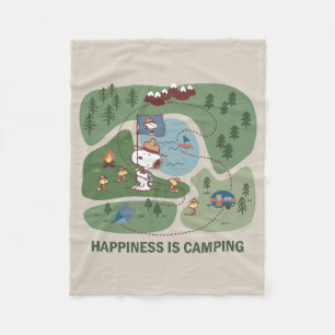 Peanuts Snoopy & Woodstock Camp Map Fleece Blanket