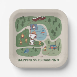 Peanuts   Snoopy & Woodstock Camp Map Paper Plates