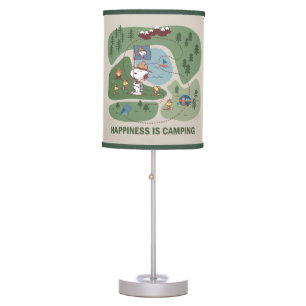 Peanuts Snoopy & Woodstock Camp Map Table Lamp