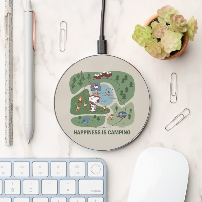 Peanuts | Snoopy & Woodstock Camp Map Wireless Charger (Desk)