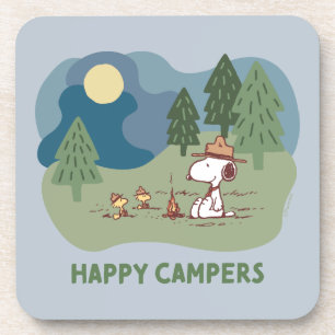 Peanuts Snoopy & Woodstock Camp Site Beverage Coaster