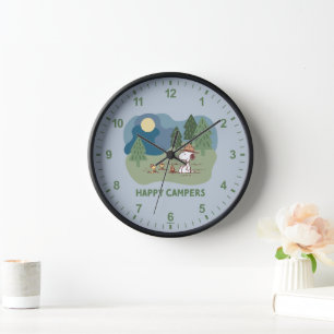 Peanuts Snoopy & Woodstock Camp Site Clock