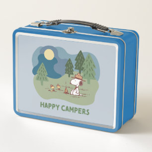 Peanuts   Snoopy & Woodstock Camp Site Metal Lunch Box