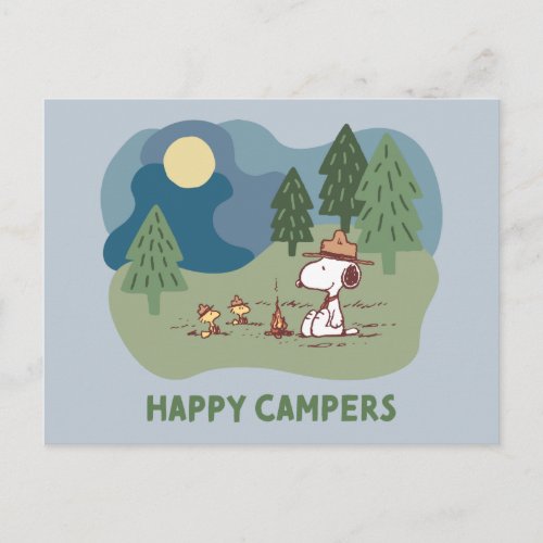 Peanuts  Snoopy  Woodstock Camp Site Postcard