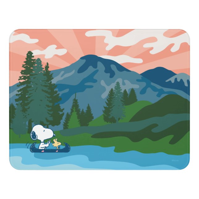 Peanuts | Snoopy & Woodstock Canoe Door Sign (Contemporary Front)