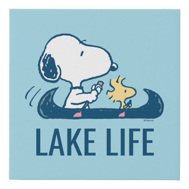 Peanuts | Snoopy & Woodstock Canoe Faux Canvas Print (Front)