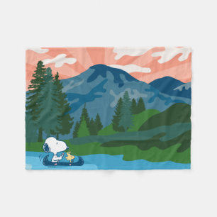 Peanuts Snoopy & Woodstock Canoe Fleece Blanket