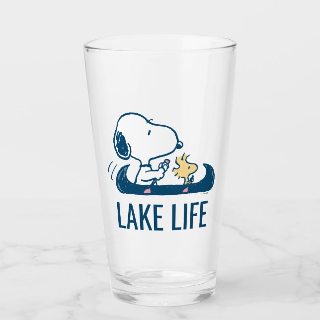 Peanuts | Snoopy & Woodstock Canoe Glass (Front)