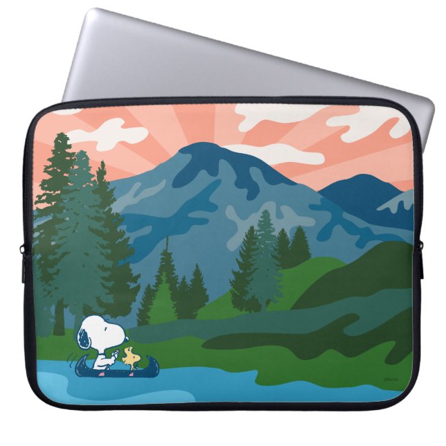 Peanuts | Snoopy & Woodstock Canoe Laptop Sleeve (Front)