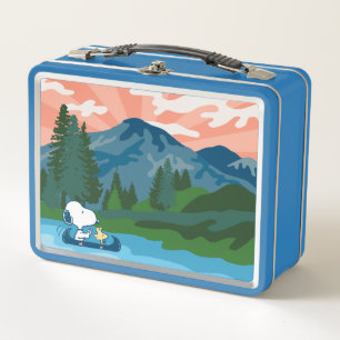 Peanuts Snoopy & Woodstock Canoe Metal Lunch Box