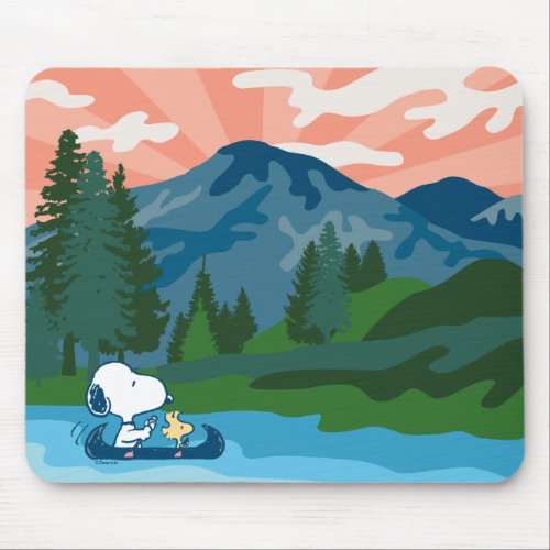 Peanuts  Snoopy  Woodstock Canoe Mouse Pad