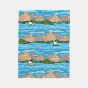 Peanuts Snoopy & Woodstock Canoe Ride Fleece Blanket