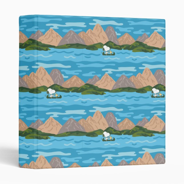 Peanuts | Snoopy & Woodstock Canoe Ride Pattern 3 Ring Binder (Front/Spine)