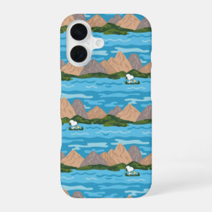 Peanuts Snoopy & Woodstock Canoe Ride Pattern iPhone 16 Case