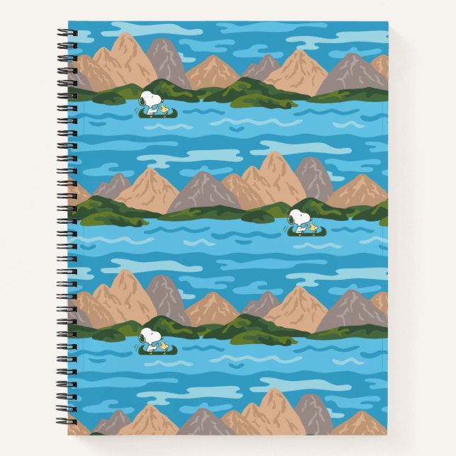 Peanuts | Snoopy & Woodstock Canoe Ride Pattern Notebook (Front)