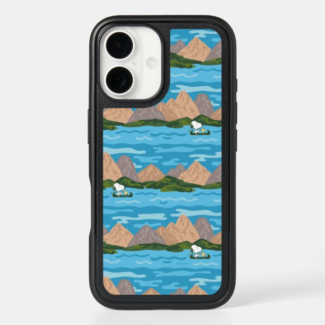 Peanuts | Snoopy & Woodstock Canoe Ride Pattern Otterbox iPhone Case (Back)