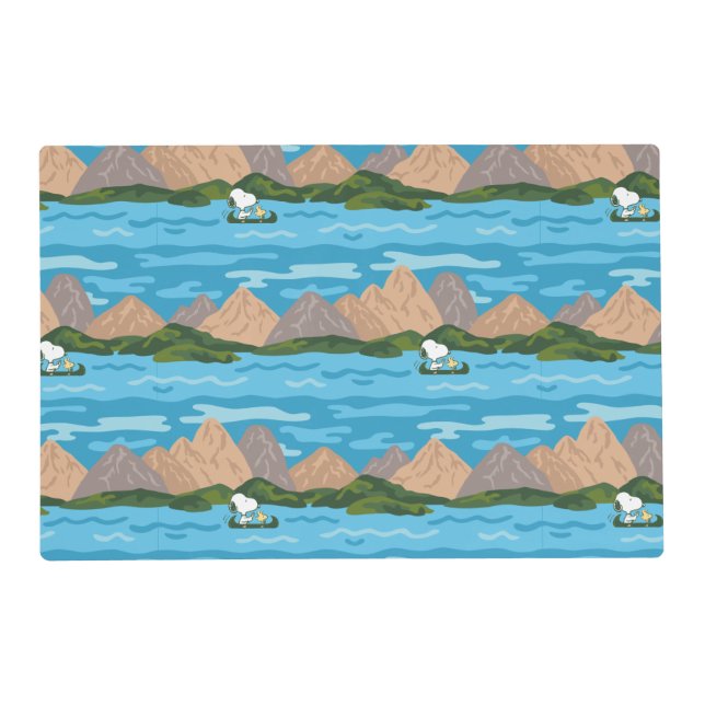 Peanuts | Snoopy & Woodstock Canoe Ride Pattern Placemat (Front)