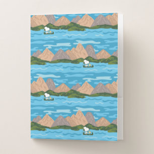 Peanuts   Snoopy & Woodstock Canoe Ride Pattern Pocket Folder