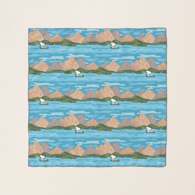 Peanuts | Snoopy & Woodstock Canoe Ride Pattern Scarf (Front)
