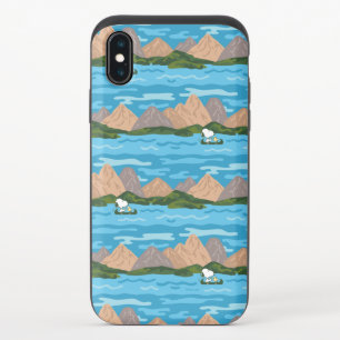 Peanuts   Snoopy & Woodstock Canoe Ride Pattern iPhone X Slider Case