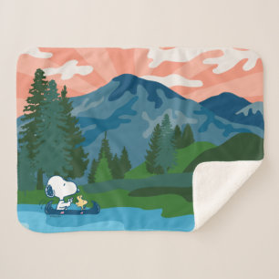 Peanuts Snoopy & Woodstock Canoe Sherpa Blanket