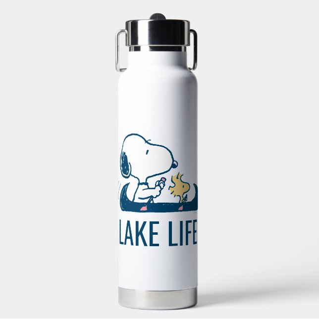 Peanuts | Snoopy & Woodstock Canoe Water Bottle (Front)