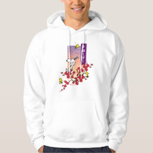 Peanuts   Snoopy & Woodstock Cherry Blossom Branch Hoodie