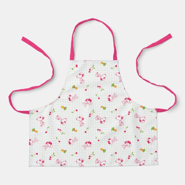 Peanuts | Snoopy & Woodstock Cherry Pattern Apron (Front)