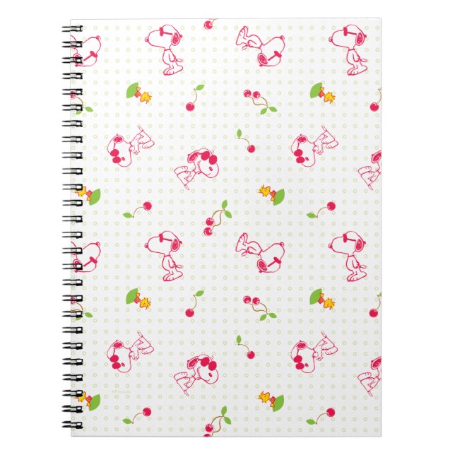 Peanuts | Snoopy & Woodstock Cherry Pattern Notebook (Front)