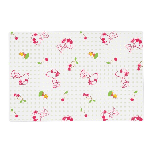 Peanuts | Snoopy & Woodstock Cherry Pattern Placemat (Front)