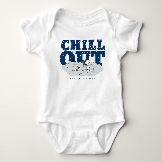 Peanuts | Snoopy & Woodstock Chill Out Baby Bodysuit (Front)