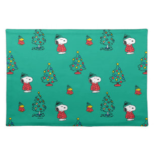 Peanuts Snoopy & Woodstock Christmas Pattern Cloth Placemat